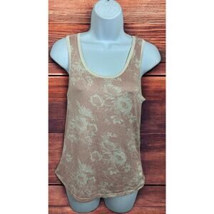 Lucky Brand Pink Rose Floral Tank Top Size Small Sleeveless Blouse Casual